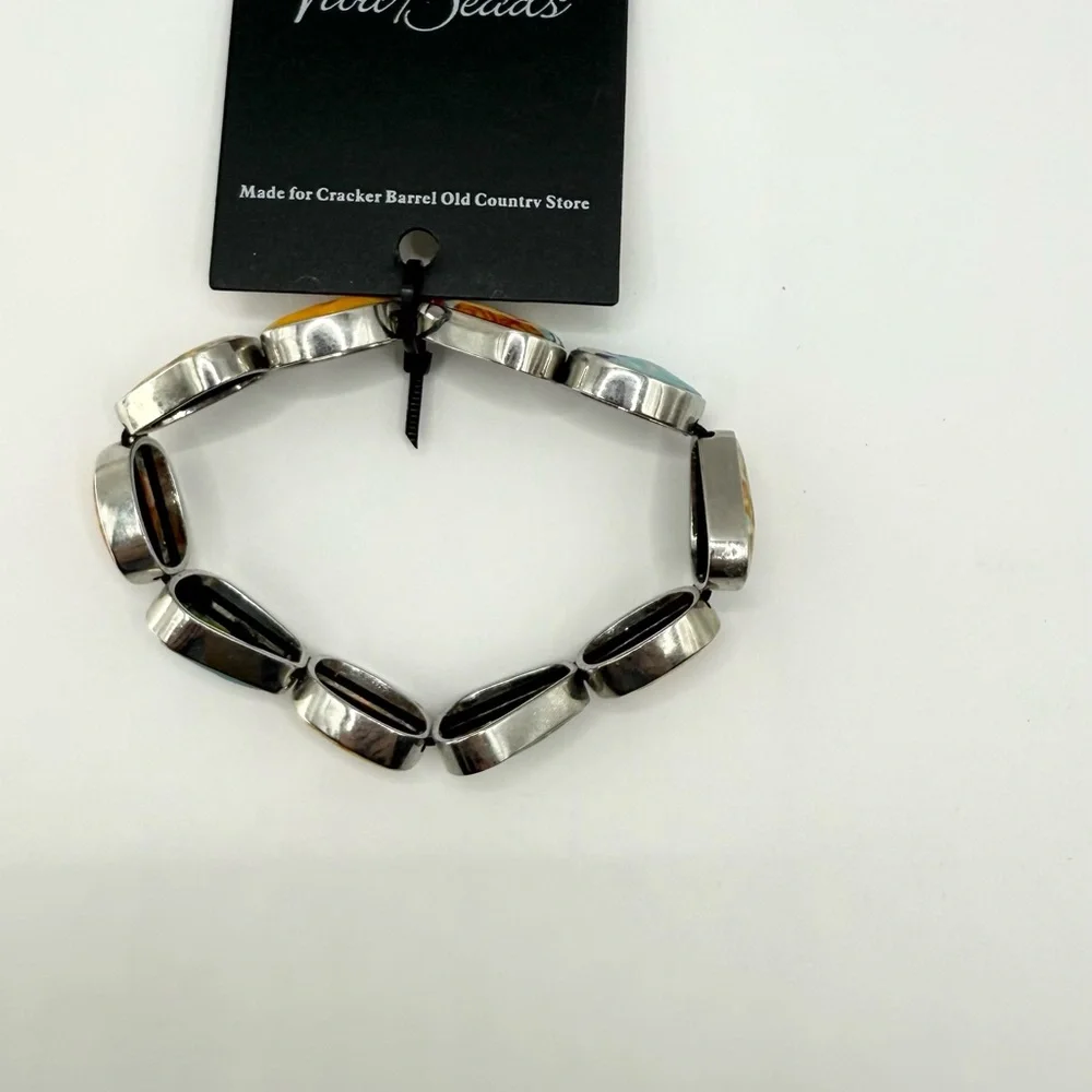 Viva Beads Stretch Bracelet | Colorful Clay Inlay Cracker Barrel